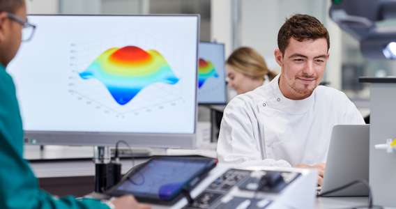 Mathematics Students Researching in Lab