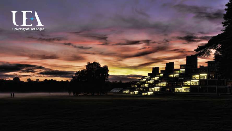 Ziggurats during sunset at UEA campus