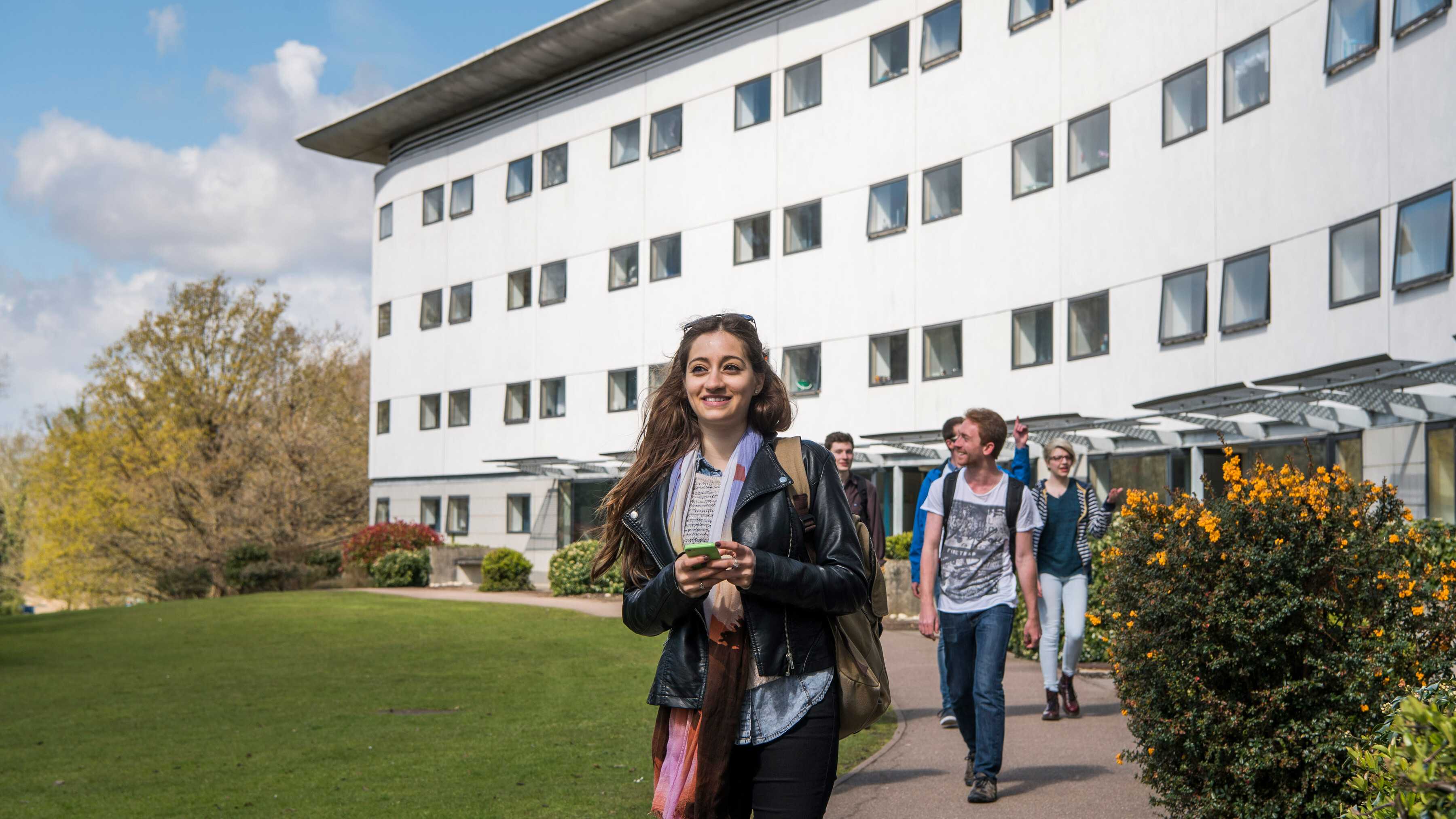 Student outside accommodation