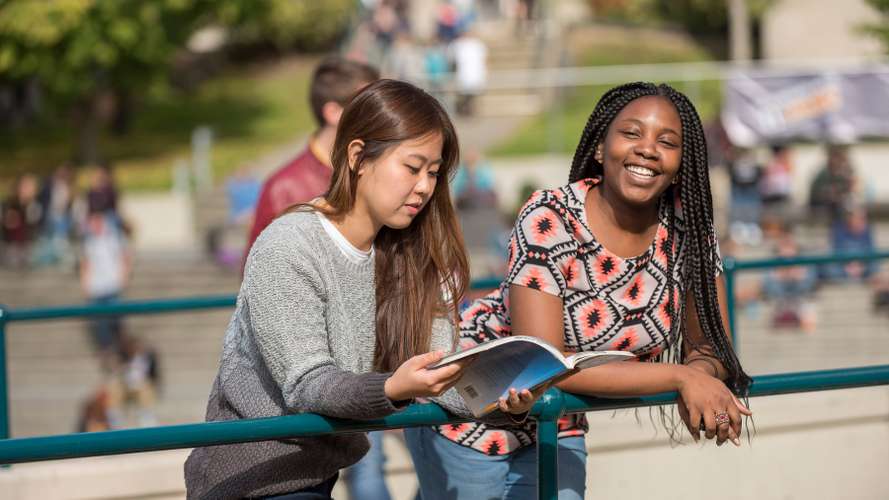 Students in the Square on UEA campus