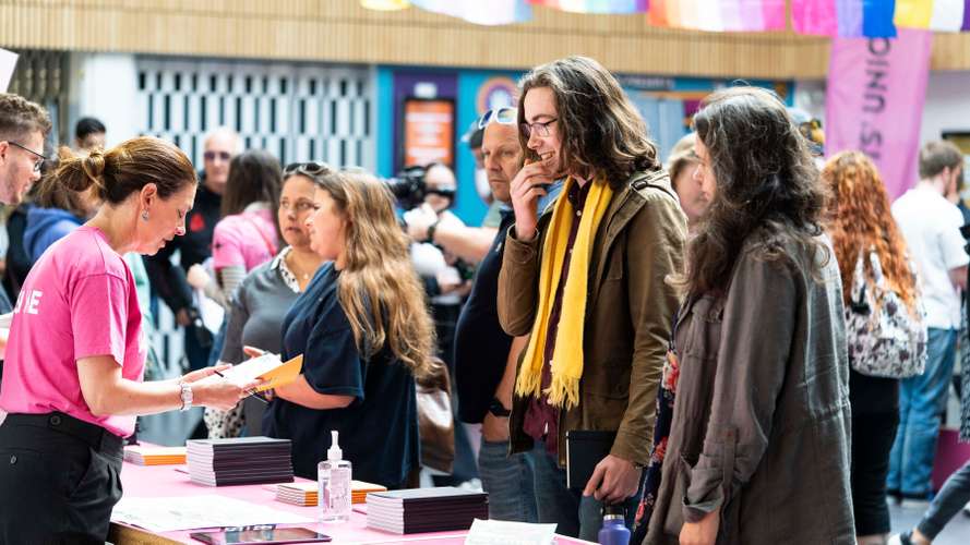 Prospective students at an open day for UEA