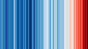 Vertical stripes across the image, varying shades of blue, orange and red.