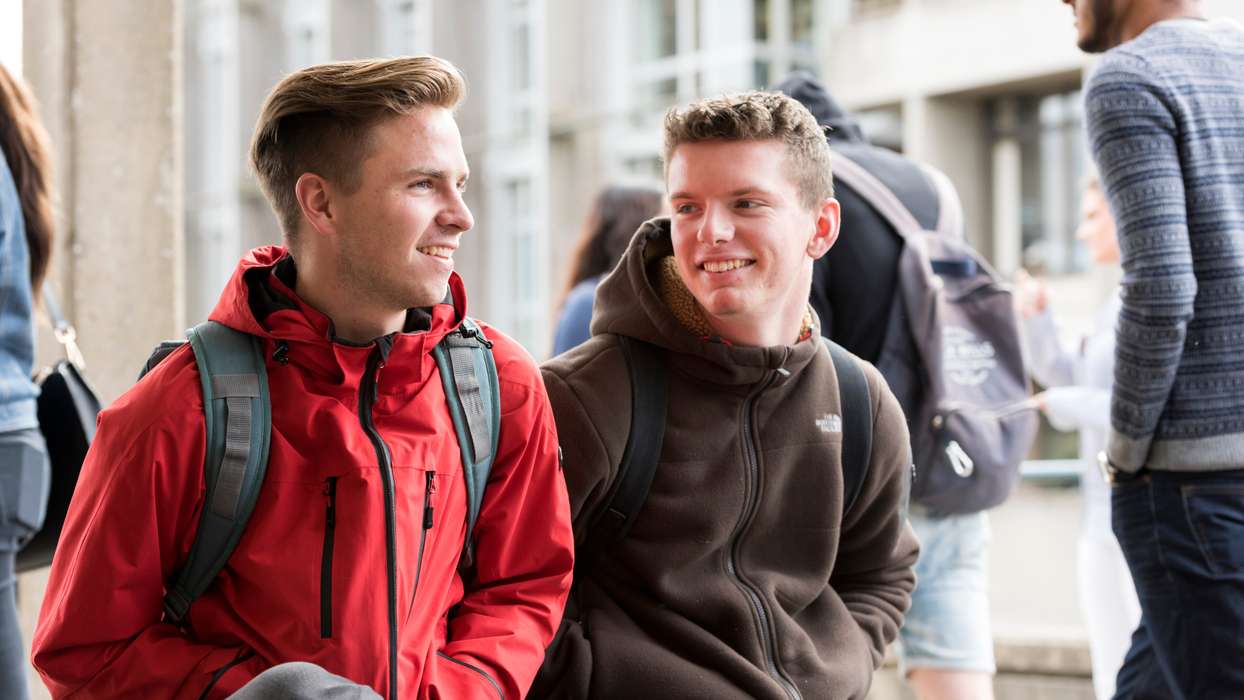 Two students on campus