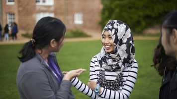 Law students outside Earlham Hall