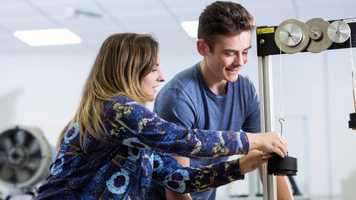 ENG students, attending a practical session on campus