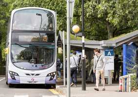 Bus at bus stop