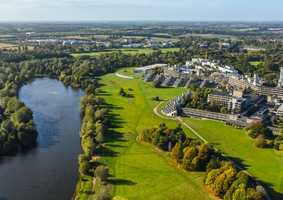 aerial shot of UEA campus