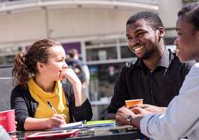 students in discussion