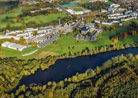 Aerial view of UEA campus and lake