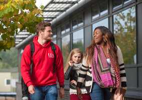 students walking and chatting