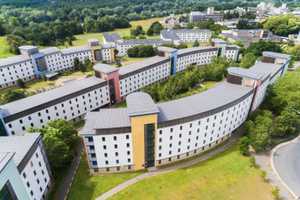 Overhead view of campus accommodation